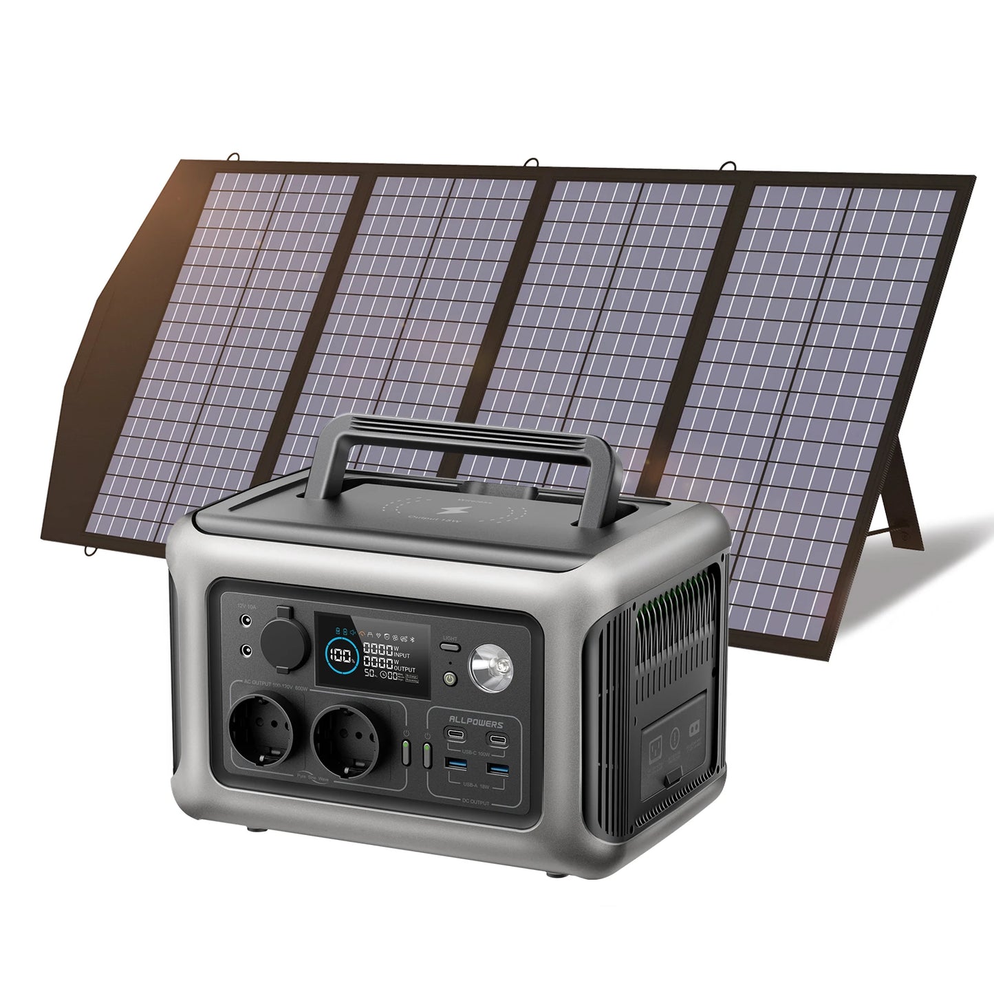 ALLPOWERS R600 Portable Powerstation with Solarpanel (Optional),299Wh 600W LiFePO4 Battery for Home Backup Outdoors Camping RV