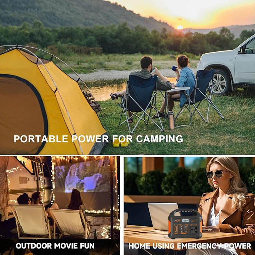GaiaRay Portable Power Station 300W 500W 256Wh LiFePO4 Battery Outdoor Power Plant Solar Generator For Camping Emergency Energy