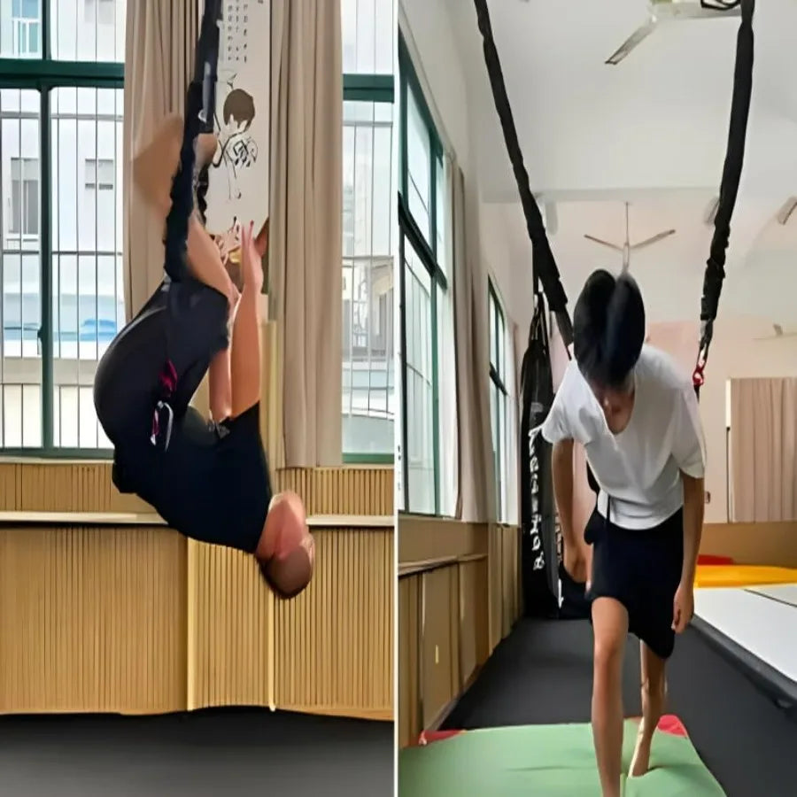 Back Somersault Bungee Dance Trainer Backward Flip Training Euipment Gymnastics Spotting Training Fitness Taekwondo Martial Arts