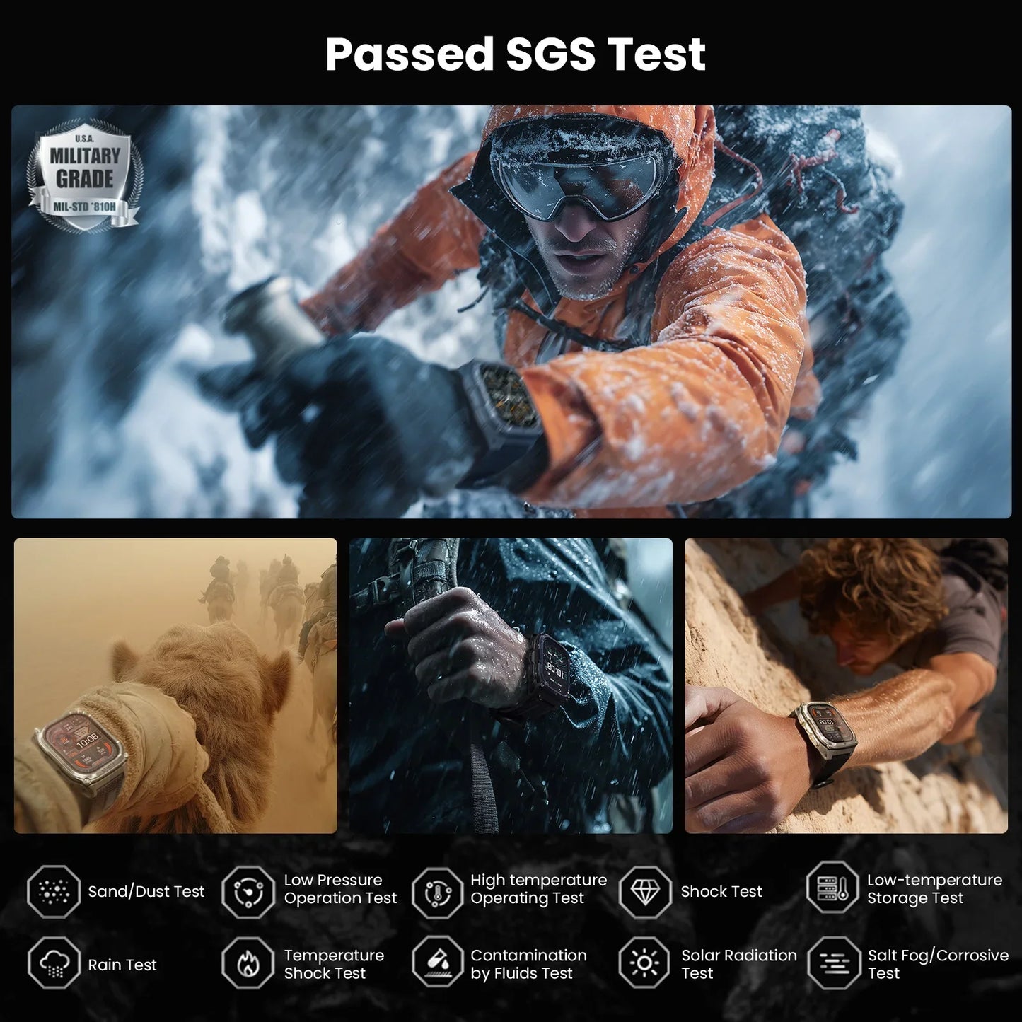 KOSPET Tank M4 Rugged Smart Watch Stainless Steel GPS Offline Maps 10ATM 45M Freediving 24/7 Health Monitor for Android iOS