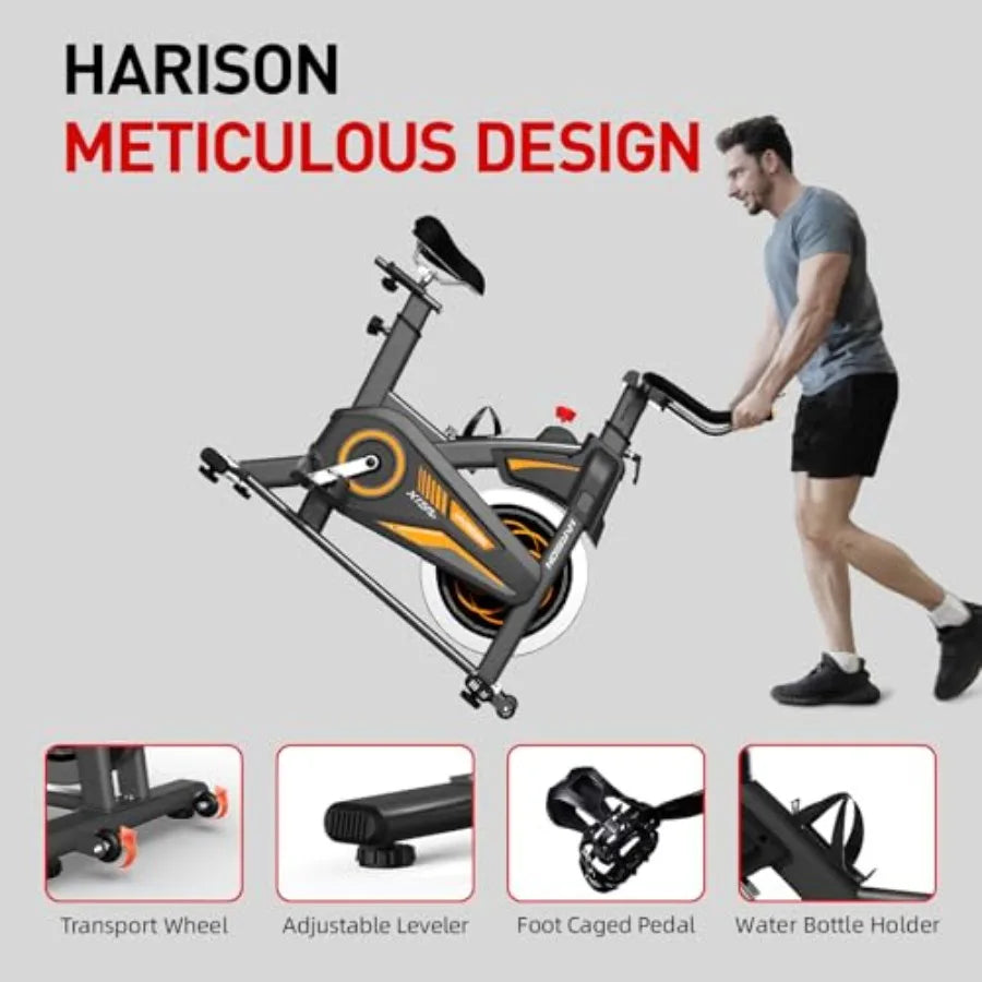 Indoor stationary exercise bike for home fitness with 350 lb weight capacity magnetic resistance workout bike featuring Bluetoo