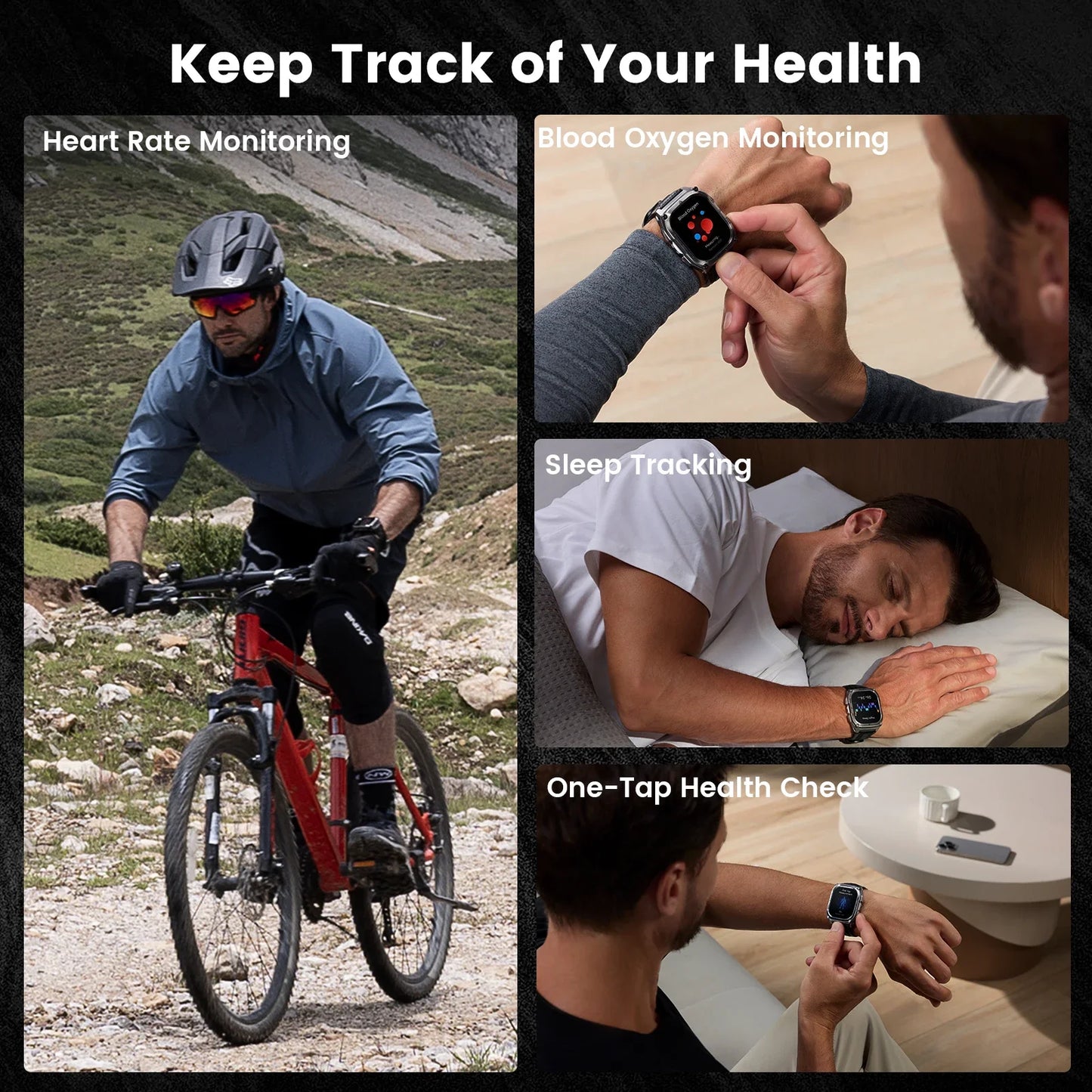 KOSPET Tank M4 Rugged Smart Watch Stainless Steel GPS Offline Maps 10ATM 45M Freediving 24/7 Health Monitor for Android iOS