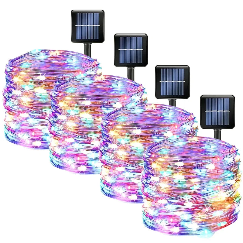 5Packs Solar Led Fairy Light Outdoor Christmas Lights 8Modes Copper Wire Fairy Lights Waterproof Garden Party Tree Patio Decor