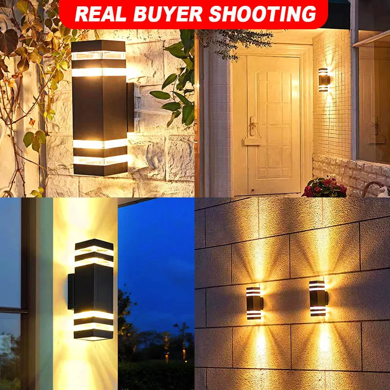 Modern Outdoor Decor Wall Light E27 Bulbs Waterproof Square Wall Lamp LED Home External Street Decoration Lighting Facade Lamps