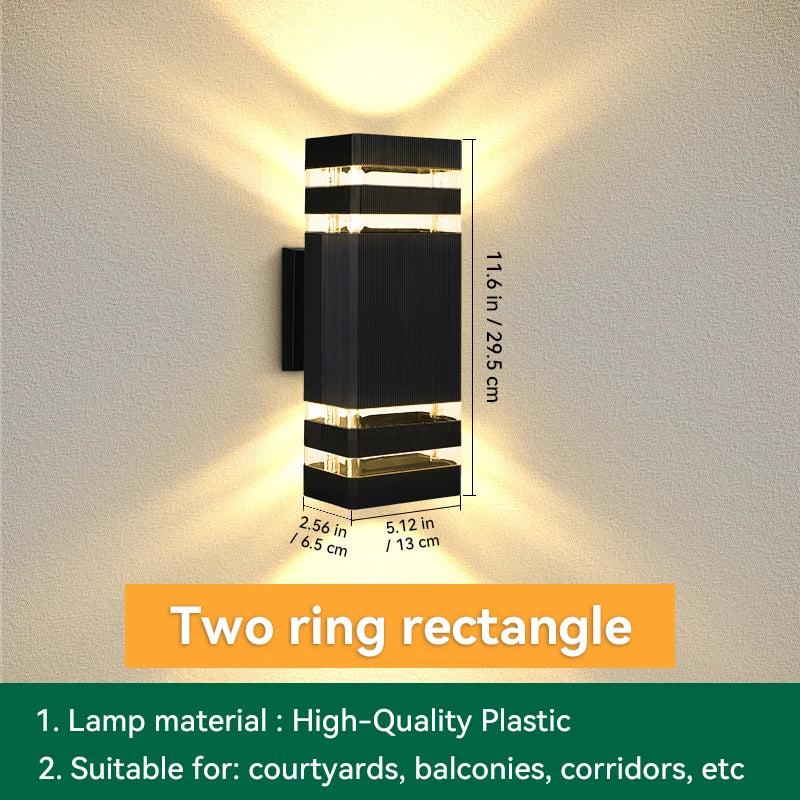 Modern Outdoor Decor Wall Light E27 Bulbs Waterproof Square Wall Lamp LED Home External Street Decoration Lighting Facade Lamps