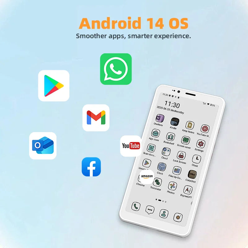 Bigme Hibreak S Ebook Reader, 5.84‘’ e-ink display, 6+128GB, Android 14 OS ereader with BW 276PPI & Color 92PPI for options